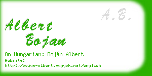 albert bojan business card